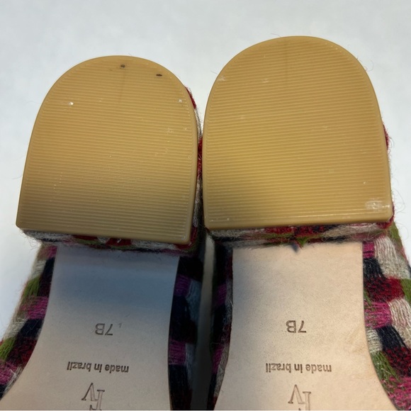 NWB Sz. 7B Frances Valentine Doll Pump in Basketweave Pink and Green - Picture 11 of 12